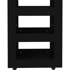 vidaXL - Keukentrolley - Zwart - Bewerkt hout