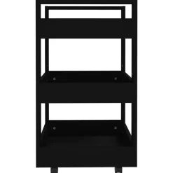 vidaXL - Keukentrolley - Zwart - Bewerkt hout