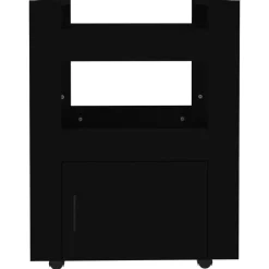 vidaXL - Keukentrolley - Zwart - Bewerkt hout Hot