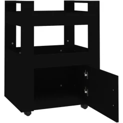 vidaXL - Keukentrolley - Zwart - Bewerkt hout Hot