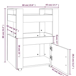vidaXL - Keukentrolley - Zwart - Bewerkt hout Hot