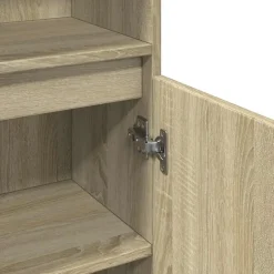 vidaXL - Kolomkast met 2 deuren 2 vakken - Sonoma eiken - Hout - 30x30x190 cm Outlet