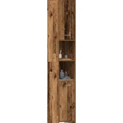 vidaXL - Kolomkast met 2 deuren 2 vakken - Zwart eiken - Hout - 30x30x183.5 cm Discount