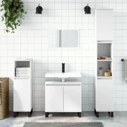 vidaXL - Kolomkast met 2 deuren 2 vakken - Wit - Hout en ijzer - 30x30x190 cm Best