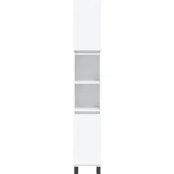 vidaXL - Kolomkast met 2 deuren 2 vakken - Wit - Hout en ijzer - 30x30x190 cm Best