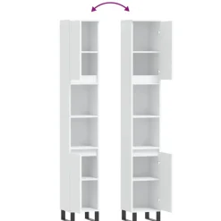 vidaXL - Kolomkast met 2 deuren 2 vakken - Wit - Hout en ijzer - 30x30x190 cm Best