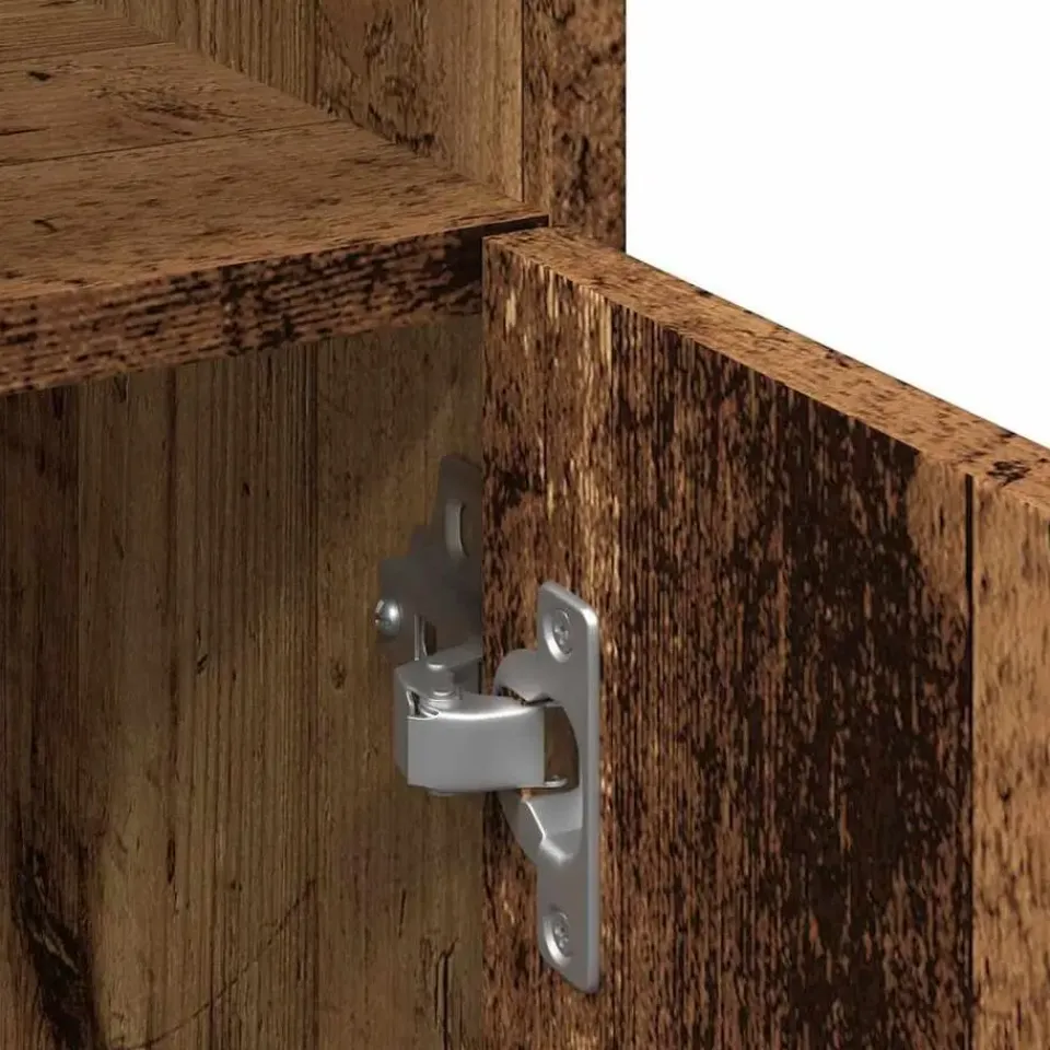 vidaXL - Kolomkast met 2 deuren 2 vakken oud hout - Bewerkt hout - 30x30x179 cm Discount