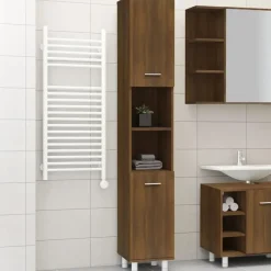 vidaXL - Kolomkast met 2 deuren - Bruin eiken - Bewerkt hout - 30x30x179 cm Sale