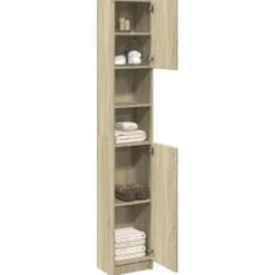 vidaXL - Kolomkast met 2 deuren 2 vakken - Sonoma eiken - Hout - 32x25.5x190 cm Sale