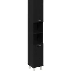 vidaXL - Kolomkast met 2 deuren 2 vakken - Zwart eiken - Hout - 30x30x179 cm Best