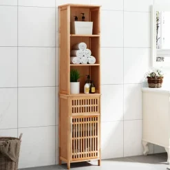 vidaXL - Kolomkast met 1 lade 3 vakken - Massief walnotenhout - 42x29x182 cm Sale