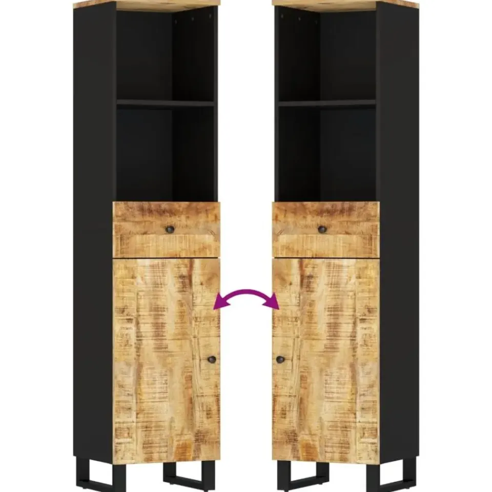 vidaXL - Kolomkast met 1 lade 1 deur 2 vakken - Lichtbruin - Hout - 38x33x160 cm