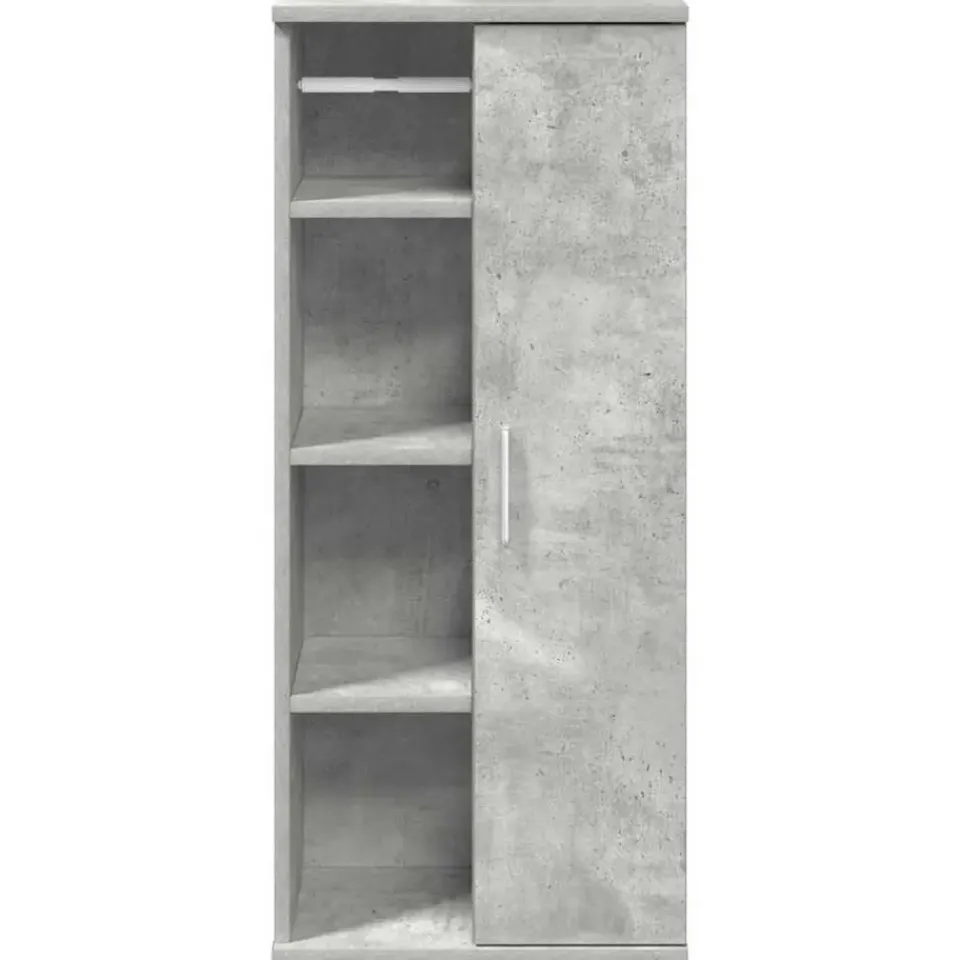 vidaXL - Kolomkast met rolhouder - Betongrijs - Bewerkt hout - 39x22x90 cm New