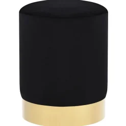 vidaXL - Kruk - Zwart - Stof Outlet