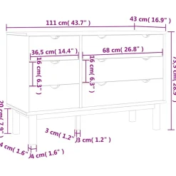 vidaXL - Ladekast - Bruin - Grenenhout