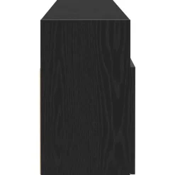 vidaXL - LED TV-meubel met 2 deuren - Zwart eiken - Hout en glas - 120x30x50 cm