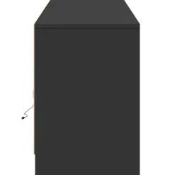 vidaXL - LED TV-meubel met 4 deuren en 2 vakken - Zwart - Hout - 180x34x50 cm Online