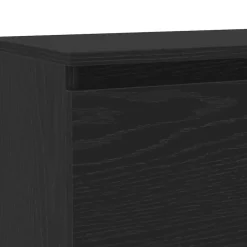 vidaXL - LED TV-meubel met 2 deuren - Zwart eiken - Hout en glas - 120x30x36 cm New