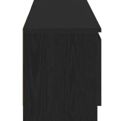 vidaXL - LED TV-meubel met 2 deuren - Zwart eiken - Hout en glas - 120x30x36 cm New