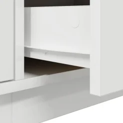 vidaXL - LED TV-meubel met 2 lades en 4 deuren - Wit - Hout - 160.5x41x50 cm Sale