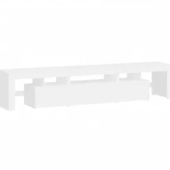 vidaXL - LED TV-meubel met 3 deuren en glas legplanken - Wit - 200x36.5x40 cm Clearance