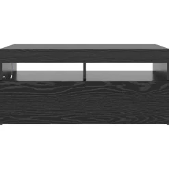 vidaXL - LED TV-meubel met deur - Zwart eiken - Hout - 90x35x40 cm Sale