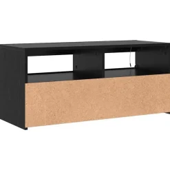 vidaXL - LED TV-meubel met deur - Zwart eiken - Hout - 90x35x40 cm Sale