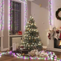 vidaXL - Led-slinger - Pastel multicolour and dark green - 11 m Best