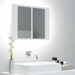 vidaXL - Led-spiegelkast - Wit - Bewerkt hout Sale