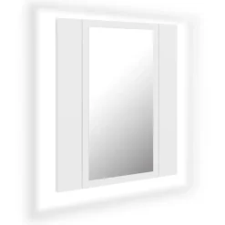 vidaXL - Led-spiegelkast - Wit - Bewerkt hout New