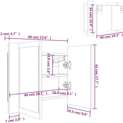 vidaXL - Led-spiegelkast - Zwart - Bewerkt hout Outlet