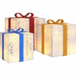 vidaXL - Lichtgevende Kerstdoos - Wit - 3 stuks Clearance