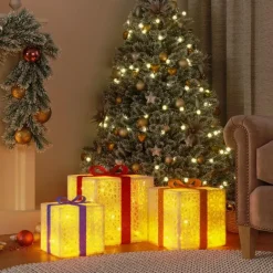 vidaXL - Lichtgevende Kerstdoos - Wit - 3 stuks Clearance