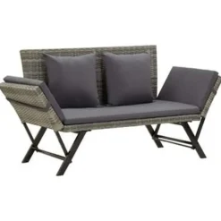 vidaXL - Ligbed - Grijs - Poly rattan New