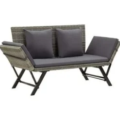 vidaXL - Ligbed - Grijs - Poly rattan New