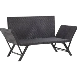 vidaXL - Ligbed - Zwart - Poly rattan Clearance