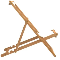 vidaXL - Ligstoel - Crème - Teakhout Hot