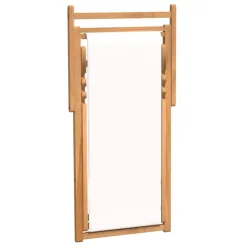 vidaXL - Ligstoel - Crème - Teakhout Hot