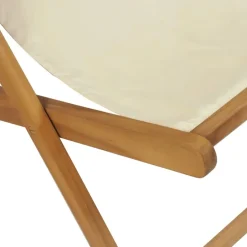 vidaXL - Ligstoel - Crème - Teakhout Hot