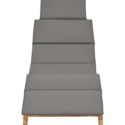 vidaXL - Ligstoel - Grijs - Teakhout