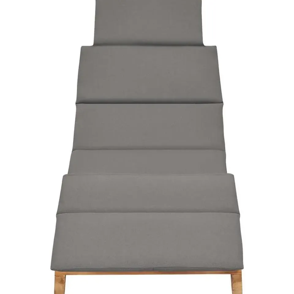 vidaXL - Ligstoel - Grijs - Teakhout