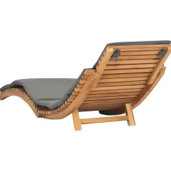 vidaXL - Ligstoel - Grijs - Teakhout