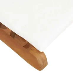 vidaXL - Ligstoel - Wit - Teakhout