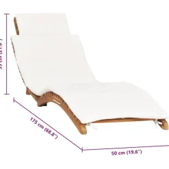 vidaXL - Ligstoel - Wit - Teakhout