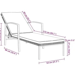 vidaXL - Ligstoel - Zwart - Poly rattan Clearance