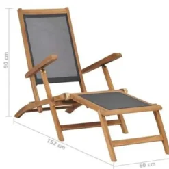 vidaXL - Ligstoel - Zwart - Hout Clearance