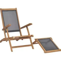 vidaXL - Ligstoel - Zwart - Hout Clearance