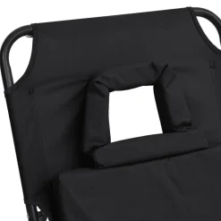 vidaXL - Ligstoel - Zwart - Staal Sale