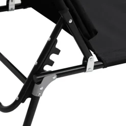 vidaXL - Ligstoel - Zwart - Staal Sale