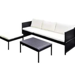vidaXL - Lounge Sets - Zwart - Poly rattan Best